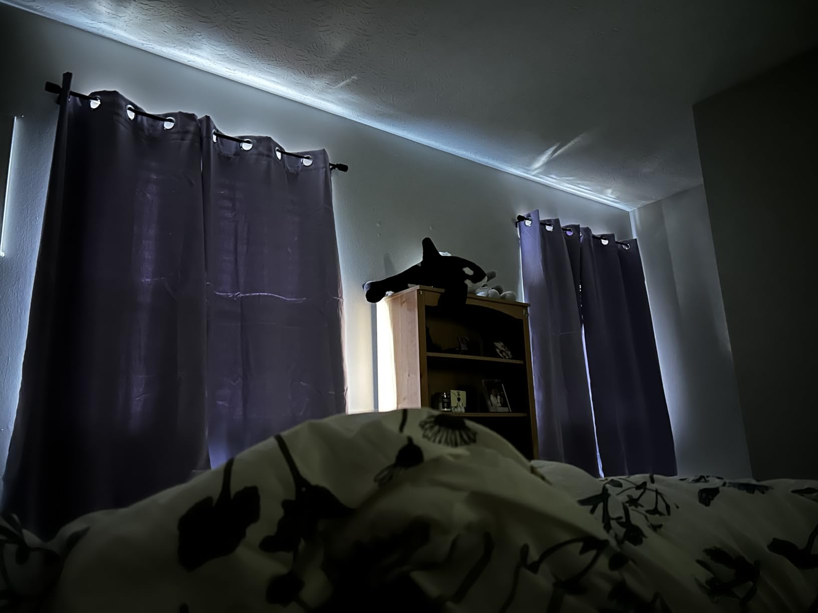 Yakamok 100% Blackout Curtains for Bedroom 84 Inch Length, Grey Full Light Blocking Drapes with Black Backing, Noise Reducing Thermal Insulated Grommet Panels for Living Room, 52Wx84L,Gray, 2 Panels customer photo 1