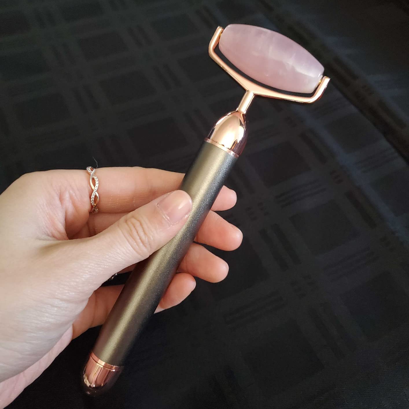 ForPro Professional Collection Electric Face Roller & Eye Massager, 2 in 1 Vibrating Skin Care Tool, Rose Quartz customer photo 1