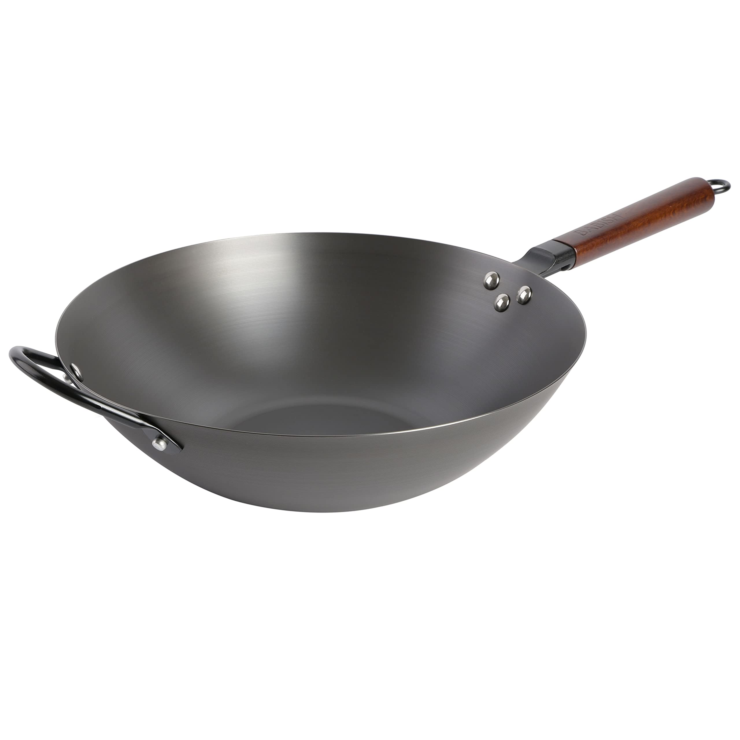 Babish Carbon Steel Wok 14 Inch Flat Bottom Stir Fry Pan Durable Heavy Duty Cookware for High Heat Cooking Stir Fry Sautéing Frying Compatible with Gas Electric and Induction Stovetops customer photo 1