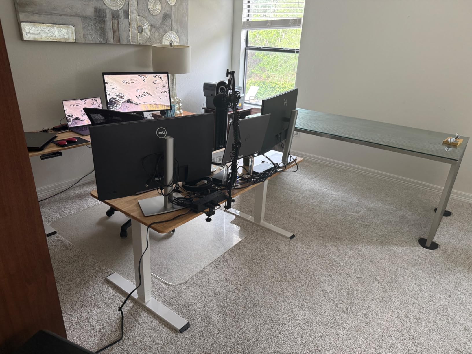 FlexiSpot E6 Bamboo 3-Stage Dual Motor 72 x 30 Electric Standing Desk, Solid Bamboo Desktop & Black Frame, 220 lbs Capacity customer photo 1