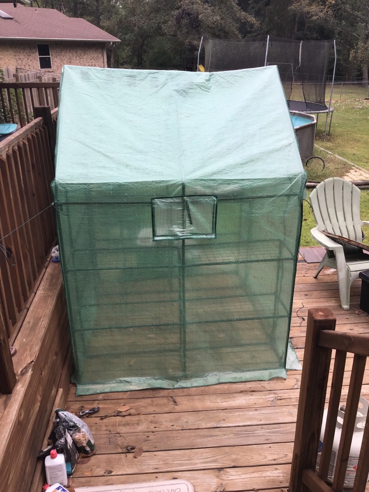 SUNGIFT Walk-in Greenhouse for Outdoors, 57x61x80 Inch Large Greenhouse, 3 Tiers 10 Shelves Mini Green House Kit with Observation Windows Roll-up Door Zipper, Plant Garden Hot House for Herbs, Flowers customer photo 2