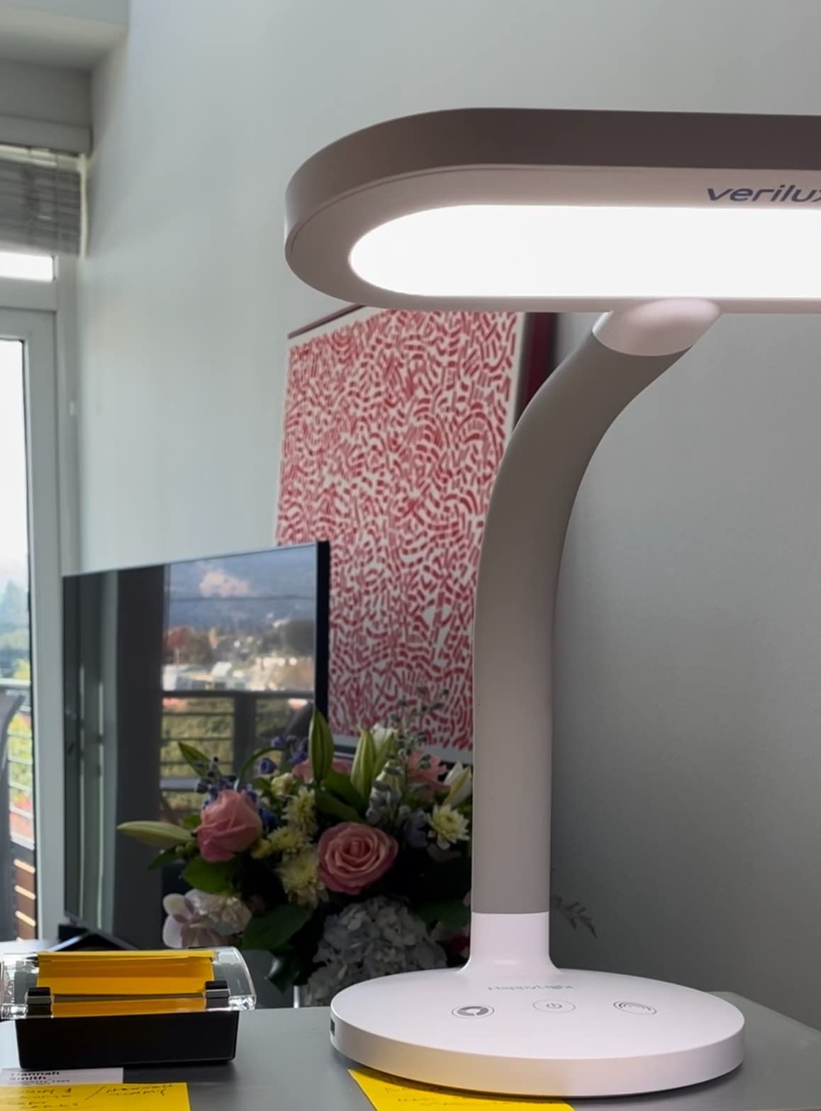 Verilux HappyLight Duo - 2-in-1 Light Therapy and Task Desk Lamp - UV-Free Full Spectrum LED, 10,000 LUX, Adjustable Brightness and Color, Flexible Gooseneck, and Integrated USB Charging Port customer photo 1