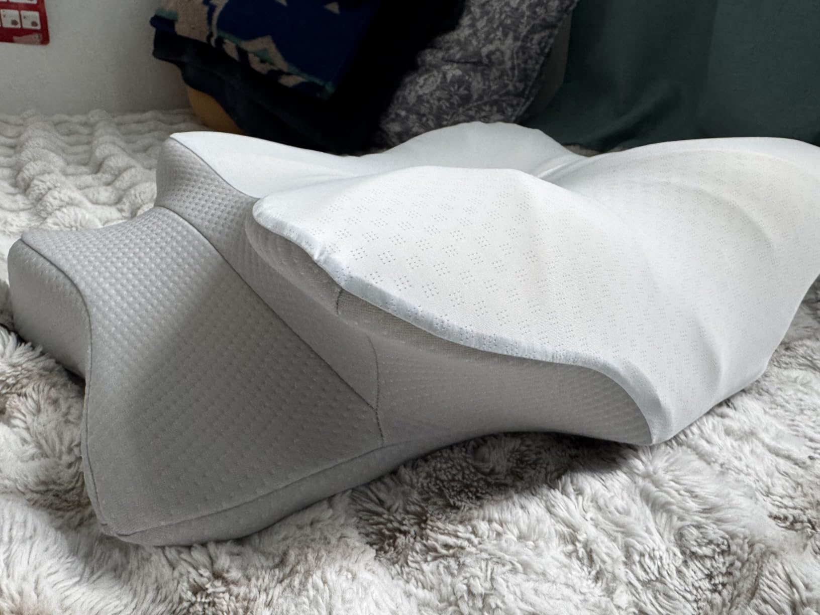 DONAMA Cervical Pillow for Neck and Shoulder, Contour Memory Foam Pillow, Ergonomic Neck Support Pillow for Side Back Stomach Sleepers with Pillowcase customer photo 1