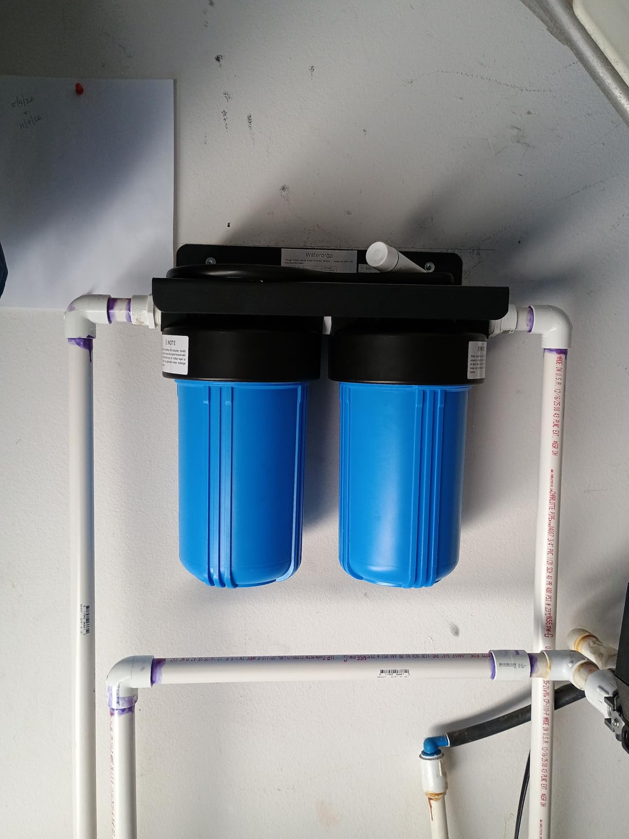 Waterdrop Whole House Water Filter System, Reduce Iron & Manganese, with Carbon and Sediment Filters, 5-Stage Filtration, Reduce Iron, Lead, Chlorine, Odor, 2-Stage WD-WHF21-FG, 1