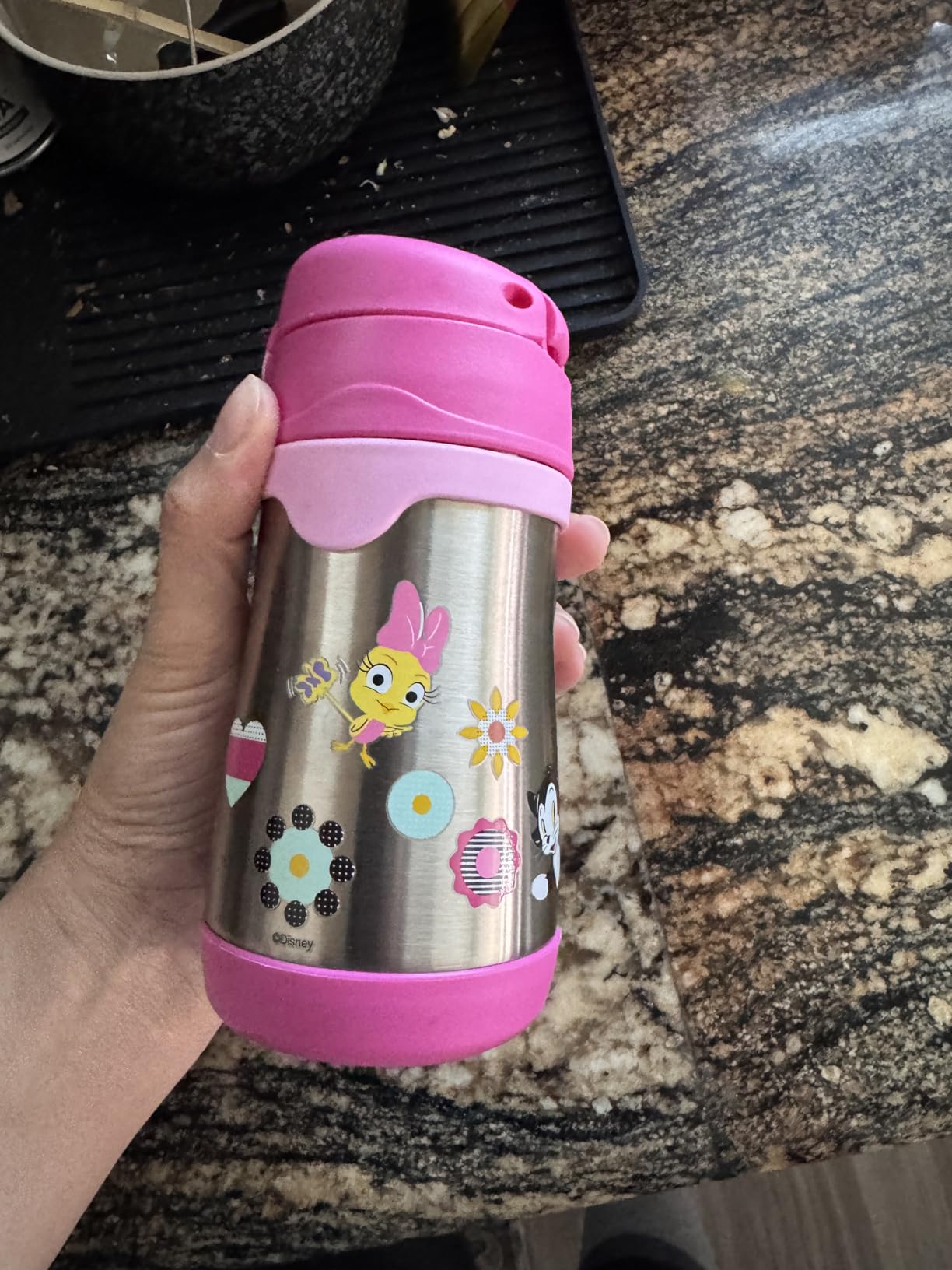 THERMOS BABY 10 ounce Stainless Steel Vacuum Insulated Straw Bottle, Gray customer photo 2