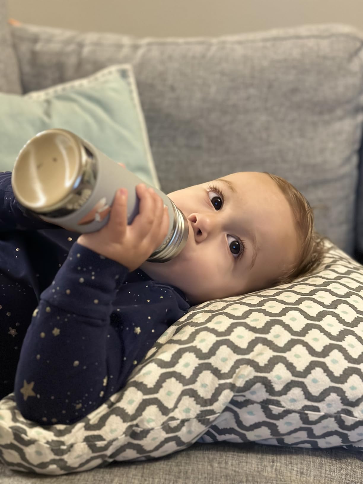 Pura Kiki 9oz/275ml Stainless Steel Infant Bottle w/Sleeve, Anti-Colic, 100% Plastic-Free, MadeSafe Certified, Medical-Grade Silicone, Medium-Flow Nipple, for Babies 3 Months & Up (Rose) customer photo 2