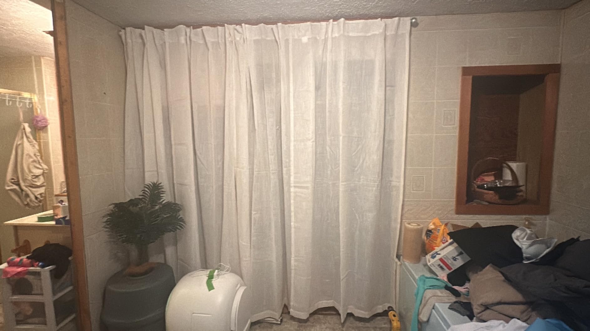 Natural Linen Back Tab Curtains 84 Inch Length for Living Room 2 Panel Pocket Drape Light Filtering Semi Sheer Neutral Country Rustic Farmhouse Boho Curtain Bedroom Muslin Look Ivory Cream Colored customer photo 2