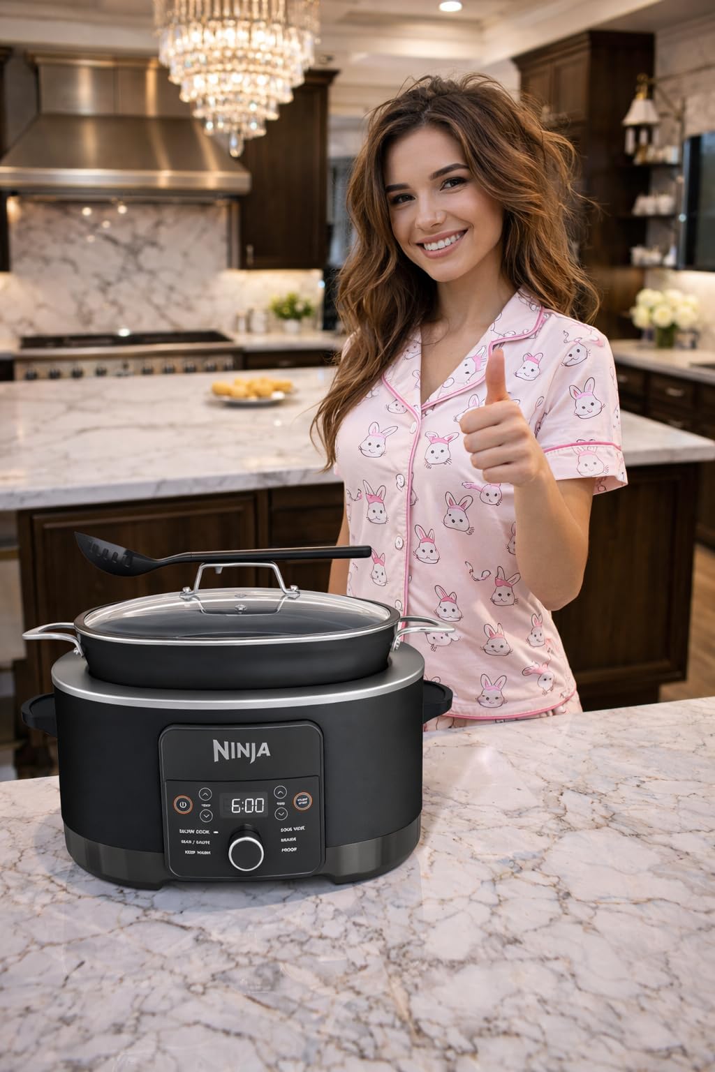 Ninja 14-in-1 PossibleCooker PRO | 8.5qt, Sous Vide, Proof, Bake, & Steam Multicooker | Slow Cooker, Dutch Oven | Glass Lid & Integrated Spoon | Nonstick, Oven Safe Pot 500F | Sea Salt Gray | MC1001 customer photo 1