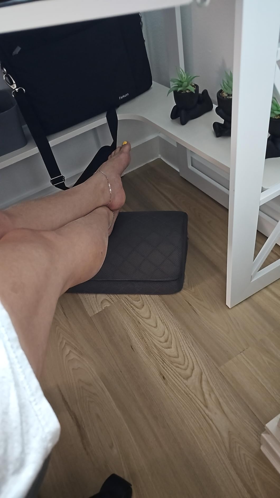 CushZone Foot Rest,Desk & Gaming Accessories,Foot Rest for Under Desk at Work,Comfortable Footrest with 2 Adjustable Heights & Removable Cover, Office Desk Accessories (Gray) customer photo 1