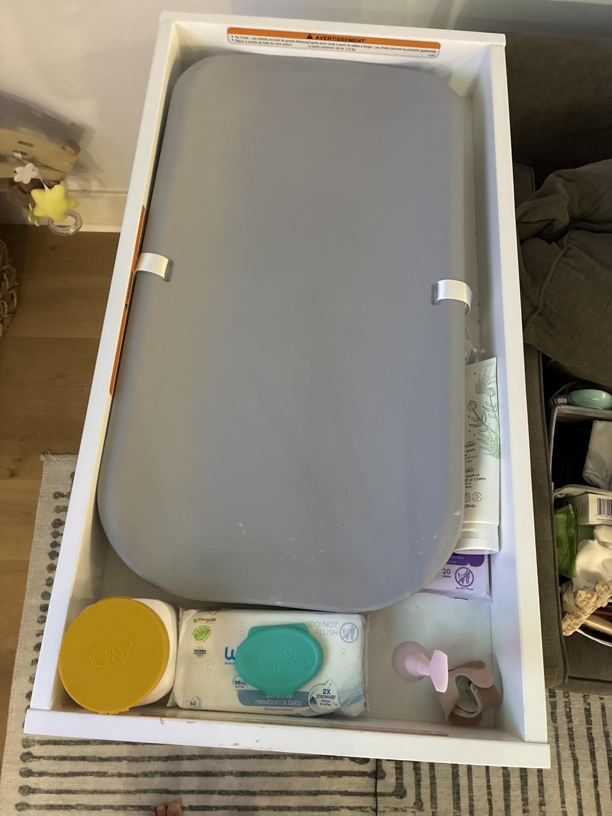 Graco Teddi Changing Table with Water-Resistant Changing Pad (Driftwood) - GREENGUARD Gold Certified, Includes Bonus Water-Resistant Changing Pad with Safety Strap, 2 Shelves customer photo 2