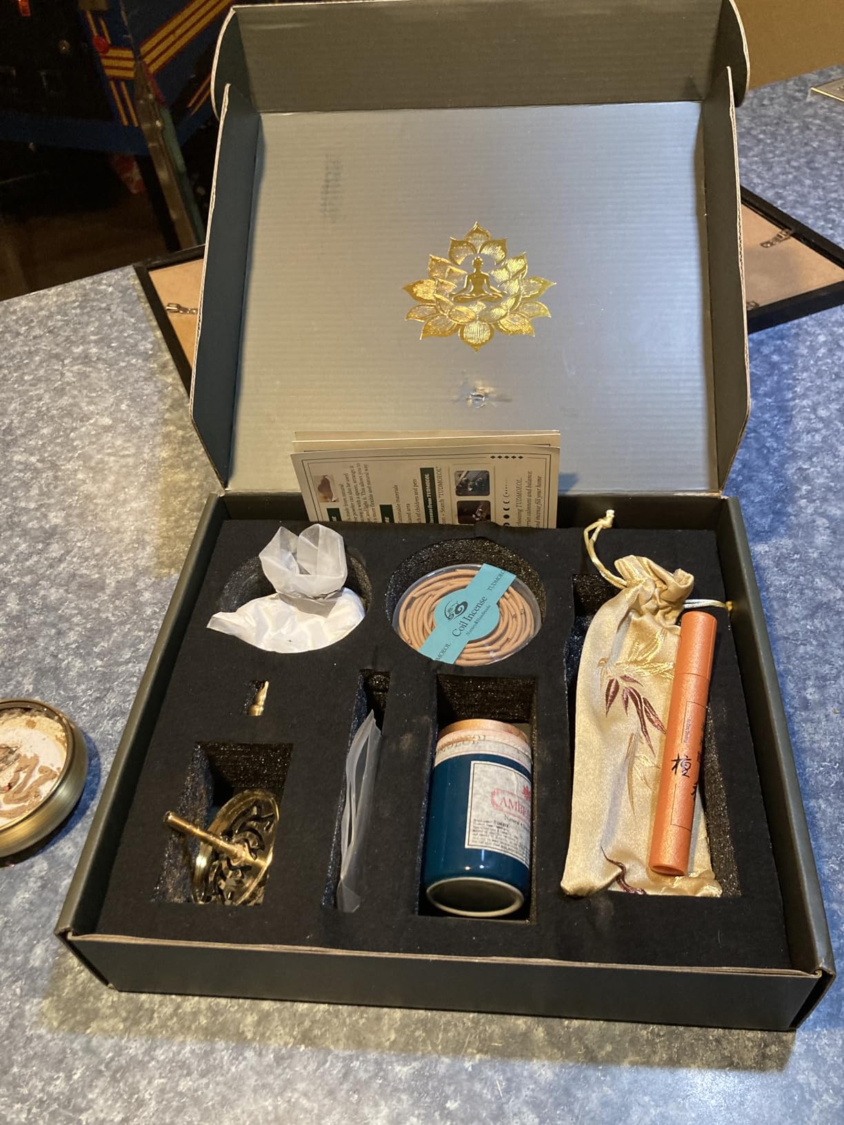 Powder Incense Burner Kit with Brass Censer, Incense Ash Tools and Mold Press Set, Complete Gift Box for Meditation, Yoga and Home Relaxation customer photo 1