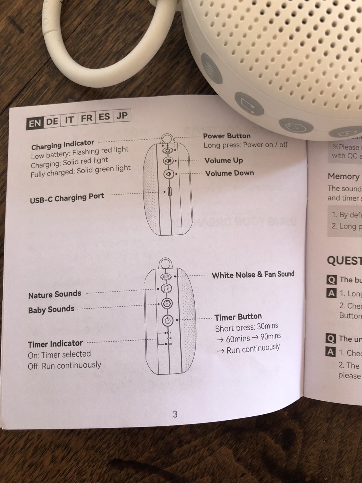 Dreamegg Portable Noise Machine for Baby Adult, Features Powerful Battery, 21 Soothing Sound, Noise Canceling for Office & Sleeping, Sound Therapy for Home, Travel, Registry Gift, Classic White customer photo 1