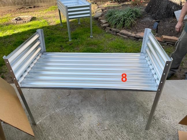 Land Guard Galvanized Raised Garden Bed with Legs, 48×24×32in Large Metal Elevated Raised Planter Box with Drainage Holes for Backyard, Patio, Balcony, 700lb Capacity customer photo 2
