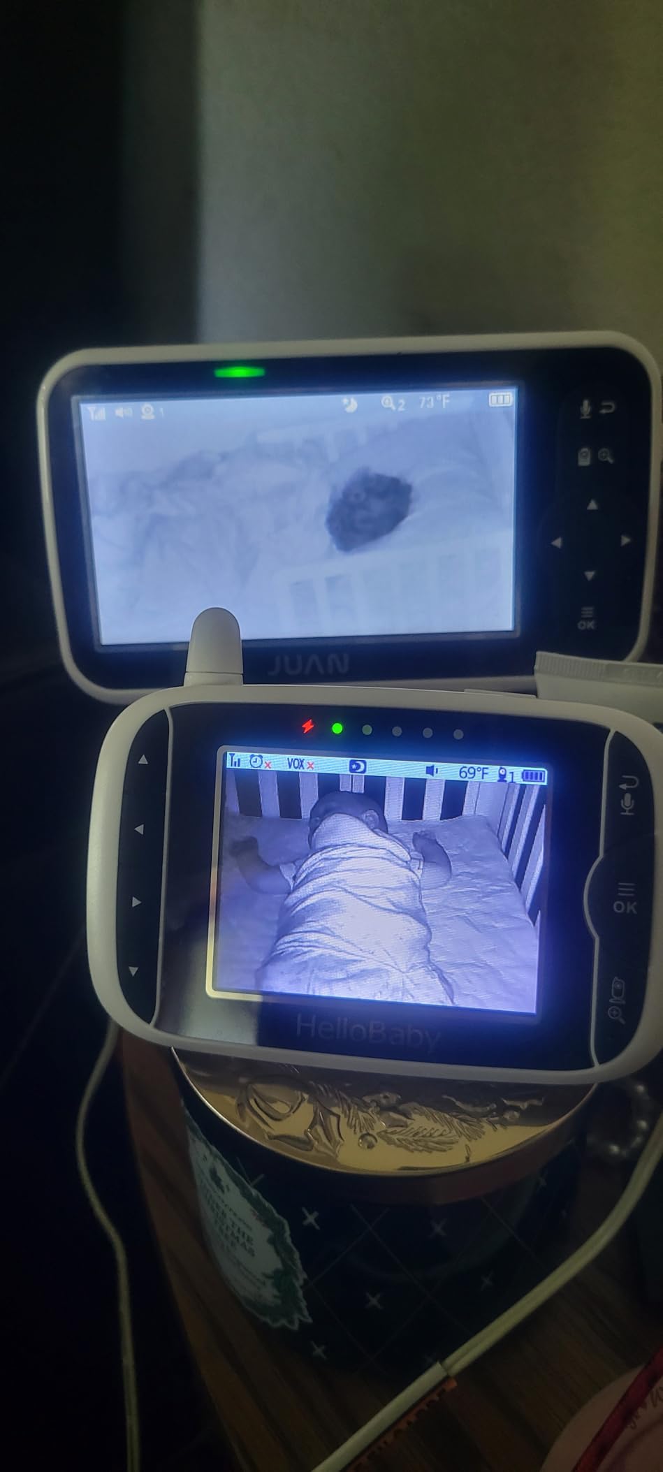 JUAN Baby Monitor with Camera and Audio, No WiFi 100% Private, 1000ft Range Connection, Remote Pan-Tilt-Zoom, Night Vision, Temperature Sensor, 8 Lullabies, 2-Way Talk for Newborn Infant customer photo 1