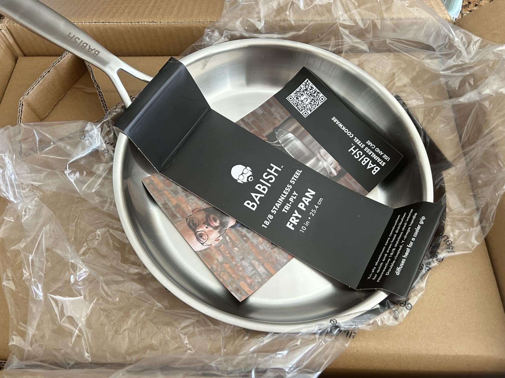 Babish 10-Inch Tri-Ply Stainless Steel Frying Pan - Professional Grade Skillet for Searing, Sauteing & Everyday Cooking customer photo 1