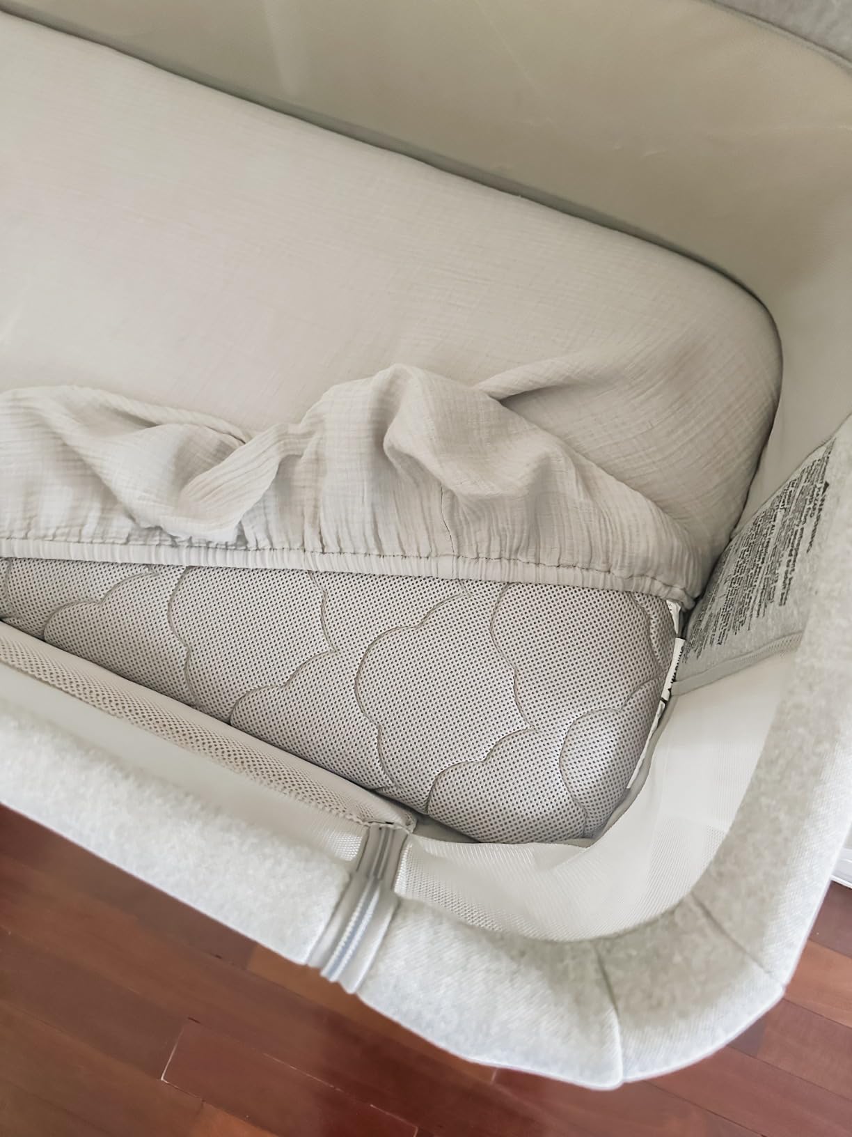 Newton Baby Bassinet & Bedside Sleeper with Mattress & Sheet - Ultra-Breathable & Completely Washable, Removable Dual-Layer Cover | Wood Frame | Adjustable Height & Infant Access Opening customer photo 2