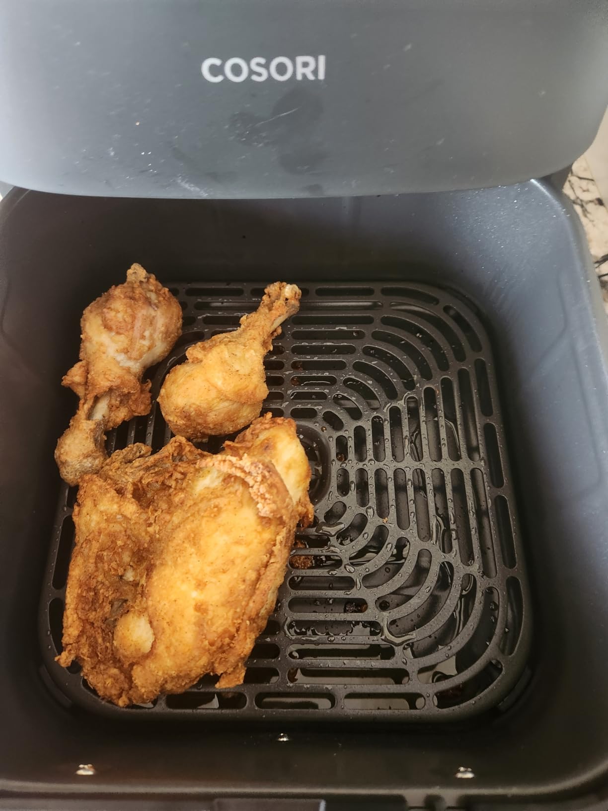 Cosori 9-in-1 TurboBlaze Air Fryer 6 Qt, PFAS-Free Ceramic Coating, 90-450°F, Precise Heating for Even Results, Air Fry, Roast, Bake, Broil, Dry, Frozen, Proof, Reheat, Keep Warm, 120V, Dark Gray customer photo 2