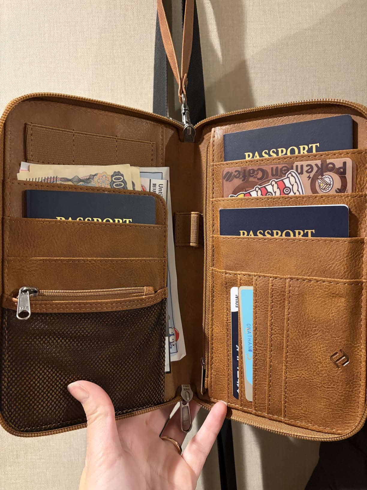 Family Passport Holder Wallet, RFID Blocking Travel Document Organizer Clutch Bag Credit Cards Case Cover for Women Men customer photo 1