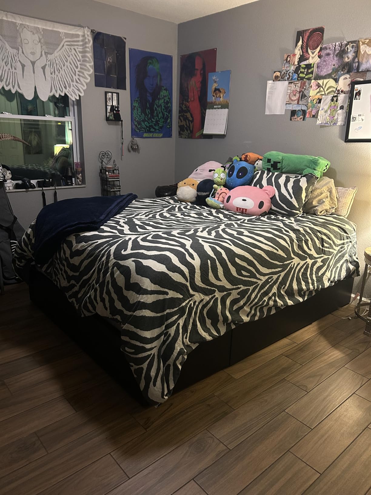 Allewie Queen Size Platform Bed Frame with 3 Storage Drawers, Faux Leather Upholstered, Wooden Slats Support, No Box Spring Needed, Easy Assembly, Black customer photo 2