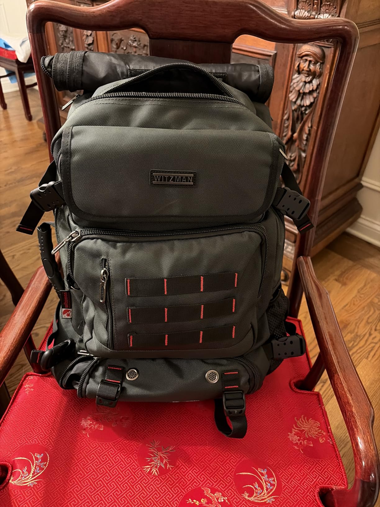 WITZMAN Carry on Travel Backpack for Men Women Airline Approved Convertible Nylon Duffle Backpack Luggage Bag (B682 Army Green) customer photo 2