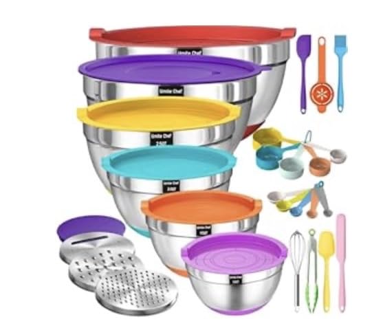 Thickened Heavy-Duty 26pcs Stainless Steel Bowl, Mixing Bowl Set with Lid, Grater Attachment, Non-Slip Bottom and Kitchen Gadget Set, Sizes 7, 4, 2.5, 2.0, 1.5, 1QT, Ideal for Mixing and Serving customer photo 1