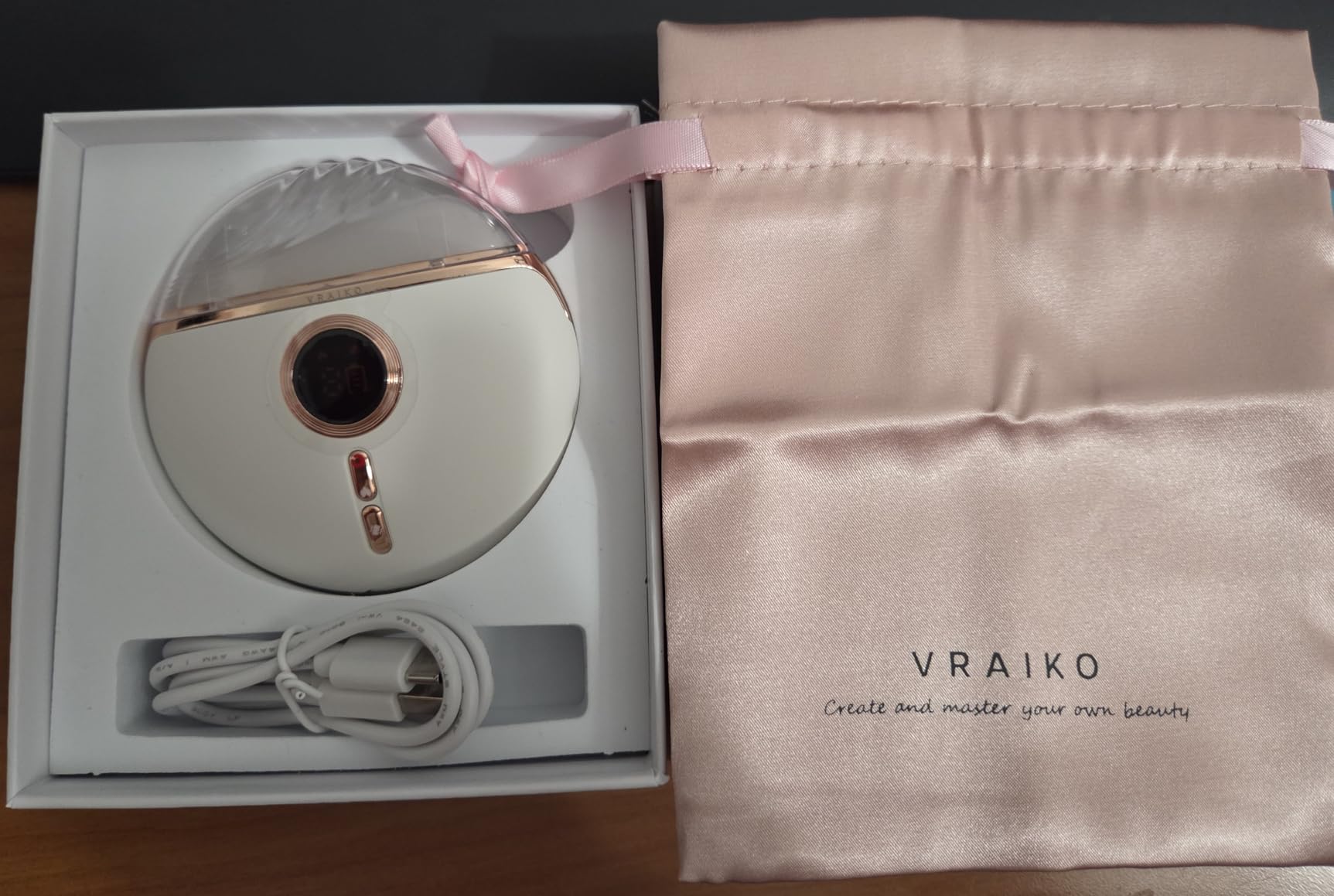 VRAIKO Aurora LED Gua Sha Device, Jade Stone Gua Sha Facial Tool with Heat and Vibration, Face Massager for Anti-Aging Wrinkles Puffiness Skin Rejuvenation and Toning (Aurora) customer photo 1