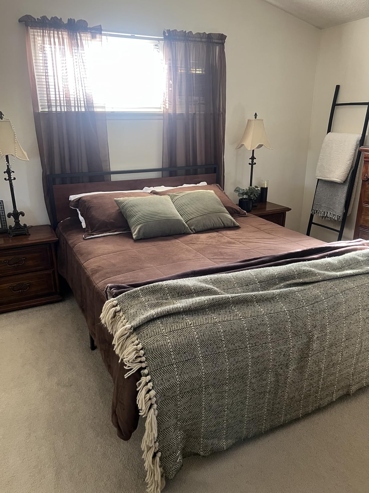 Allewie Queen Size Platform Bed Frame with Wooden Headboard and Footboard, Heavy Duty 12 Metal Slats Support, No Box Spring Needed, Under-Bed Storage, Noise Free, Easy Assembly, Black Oak customer photo 2