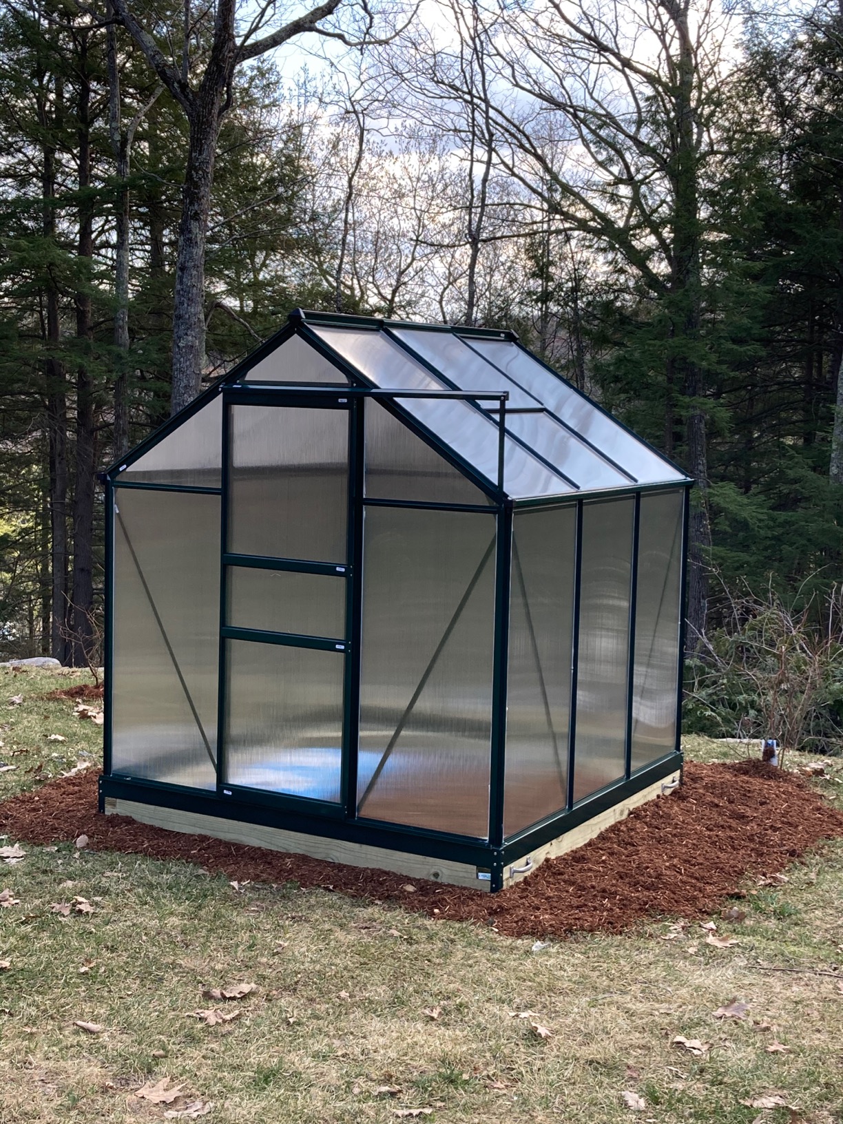 Outsunny 6' x 10' Greenhouse for Outdoors, Polycarbonate Greenhouse with Rain Gutter and Roof Vent, Aluminum Walk-in Green Houses for Outside for Patio Backyard Garden, Gray customer photo 1