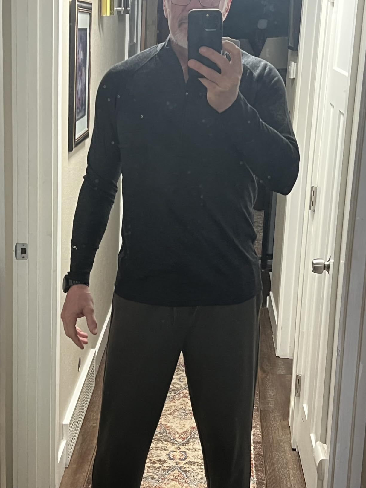 Merino Wool Base Layer Mens - Wool Half Zip Sweater Men - Merino Quarter Zip Sweater customer photo 1