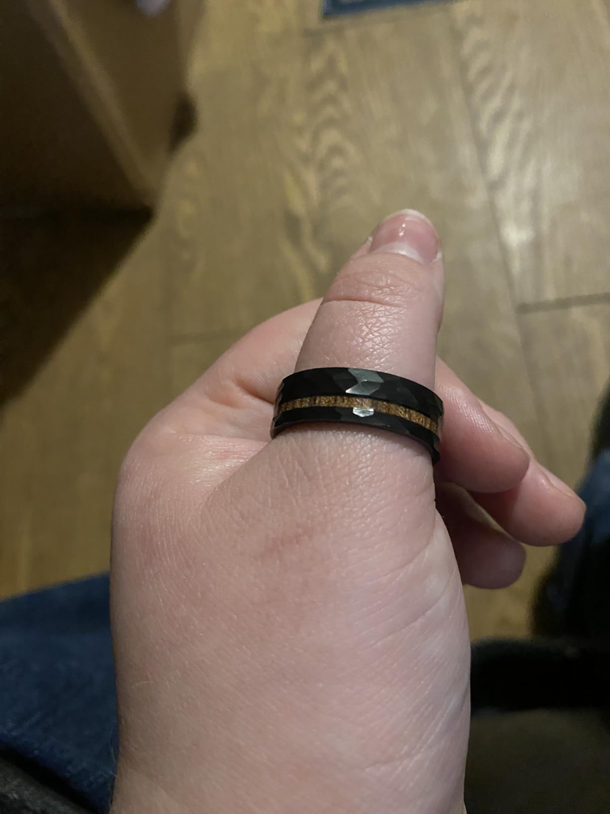 Manly Bands: Men's Exotic Wood Wedding Bands and Rings - Made with Koa, Pearwood, Oak, and Sequoia Wood - Gift for Men - Free Silicone Ring Included customer photo 2