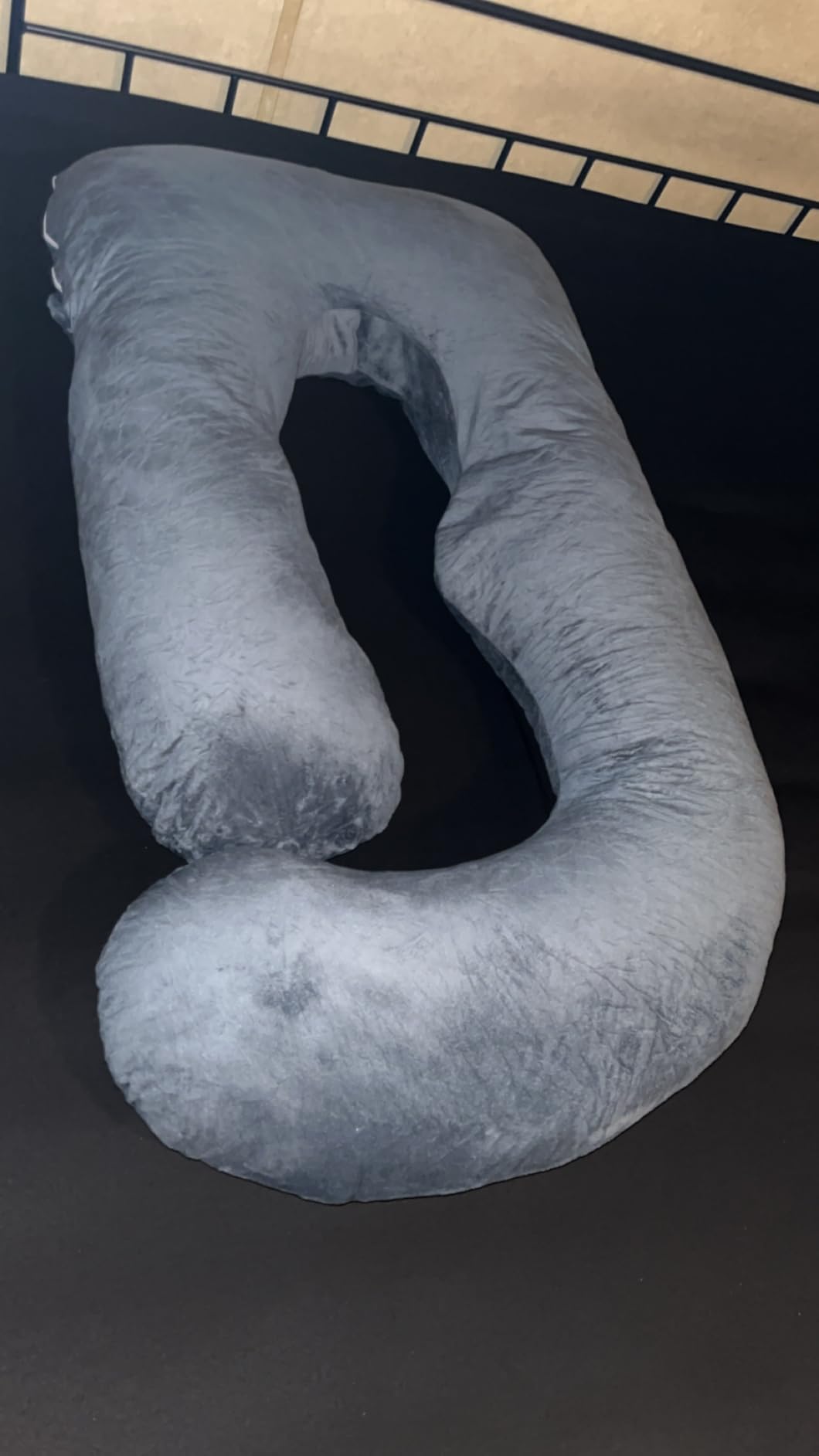 ALLOPERA Pregnancy Pillow, Full Body 57 Inch Maternity Pillow with Removable Washable Cover - Sleep Support for Legs, Back, Neck, Shoulder, HIPS, Belly for Pregnant Women, Black Grey Velvet Cover customer photo 1