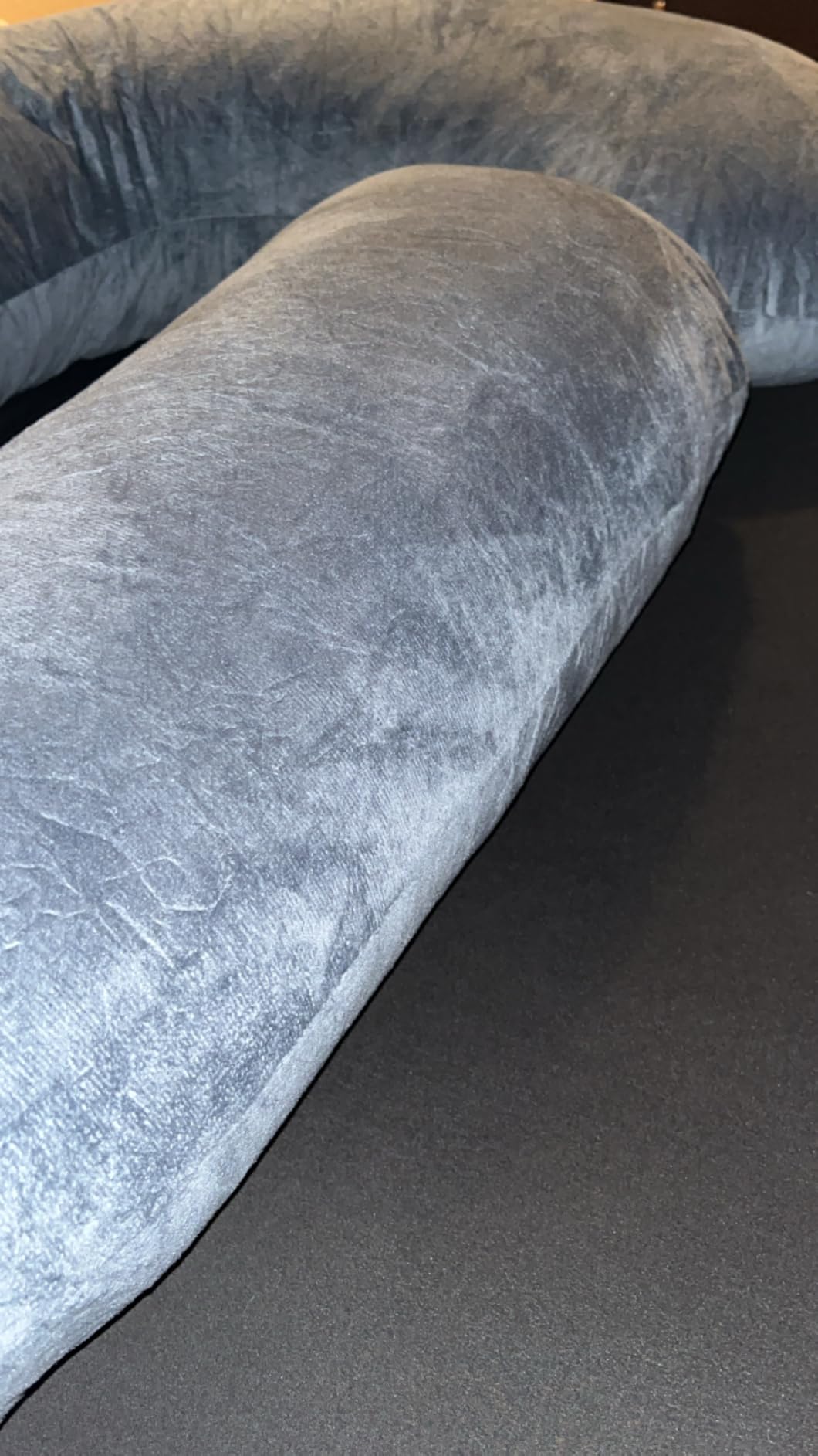 ALLOPERA Pregnancy Pillow, Full Body 57 Inch Maternity Pillow with Removable Washable Cover - Sleep Support for Legs, Back, Neck, Shoulder, HIPS, Belly for Pregnant Women, Black Grey Velvet Cover customer photo 2