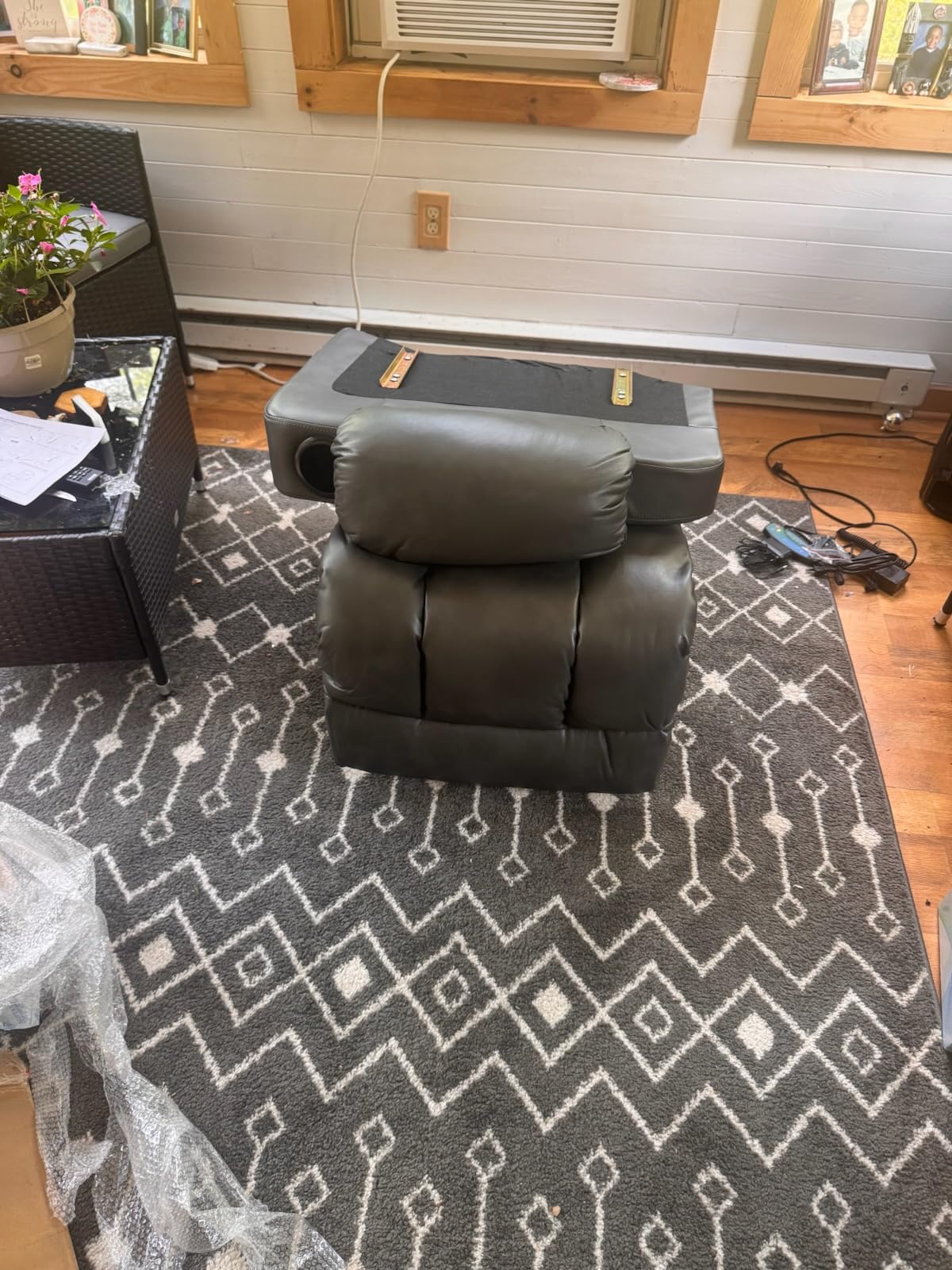 PARKOL Power Lift Recliner Chair for Elderly & Seniors, Breathable Leather Electric Recliner with Vibration Massage & Lumbar Heating, Silent Motor w/USB/Cup Holders, Tool-Free Easy Assembly, Brown customer photo 2