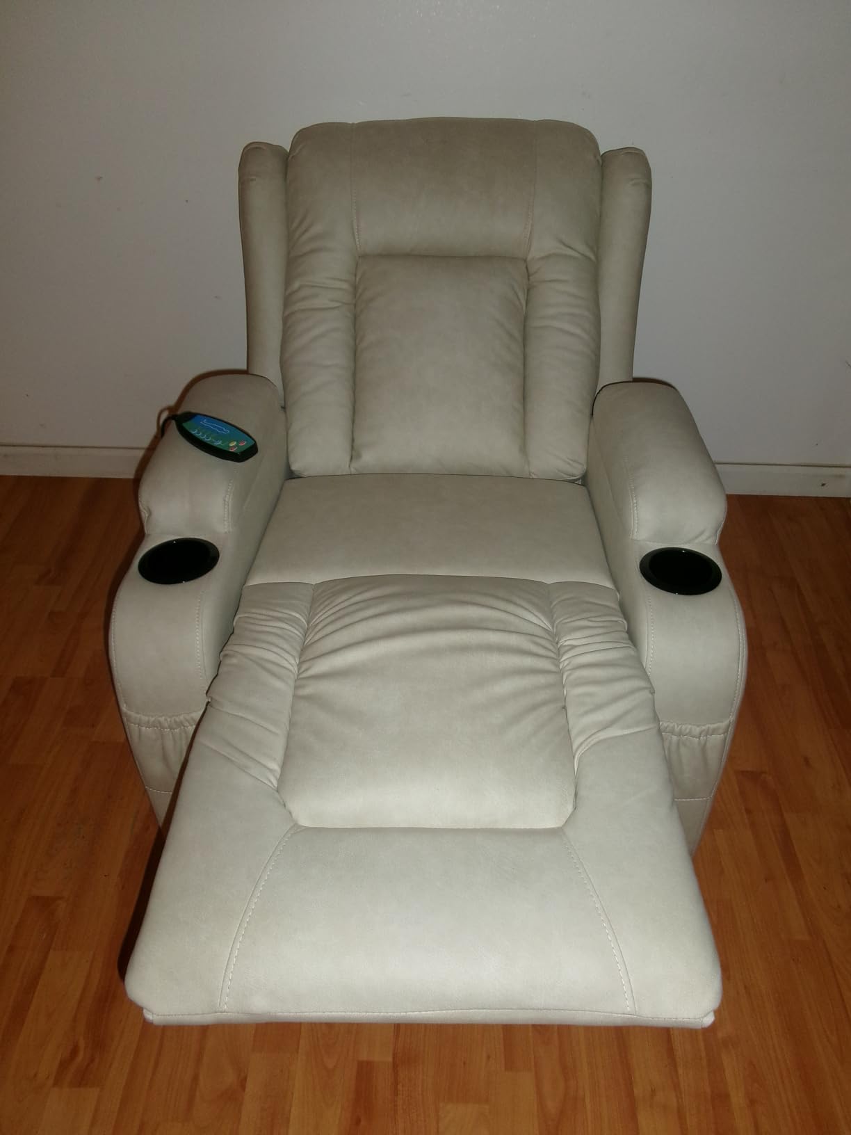 Best Choice Products PU Leather Electric Power Lift Chair, Recliner Massage Chair, Adjustable Furniture for Back, Legs w/ 3 Positions, USB Port, Heat, Cupholders - Olive customer photo 2