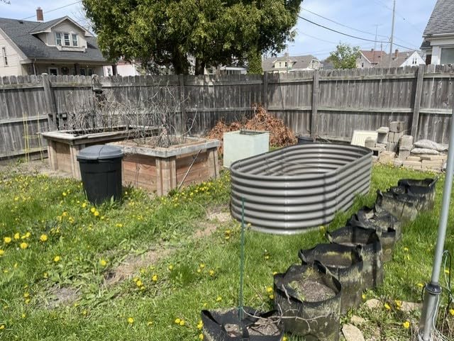 A ANLEOLIFE 8x4x2ft Galvanized Raised Garden Bed Kit, Oval Metal Deep Root Planters for Outdoor Plants Vegetables Flowers Herb, Large Bottomless, 478 Gallon Capacity- Quartz Grey customer photo 1