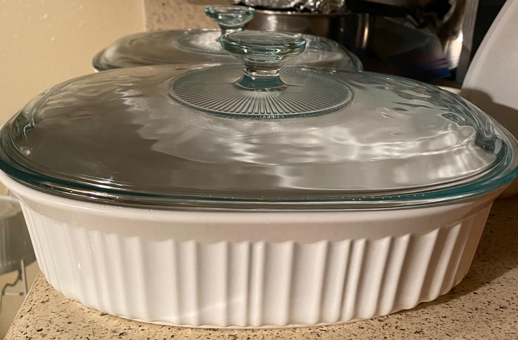 CorningWare Ceramic Bakeware Set with Lids Chip and Crack Resistant Stoneware Baking Dish, Microwave, Dishwasher, Oven, Freezer and Fridge Safe, 10-Piece French Navy customer photo 2