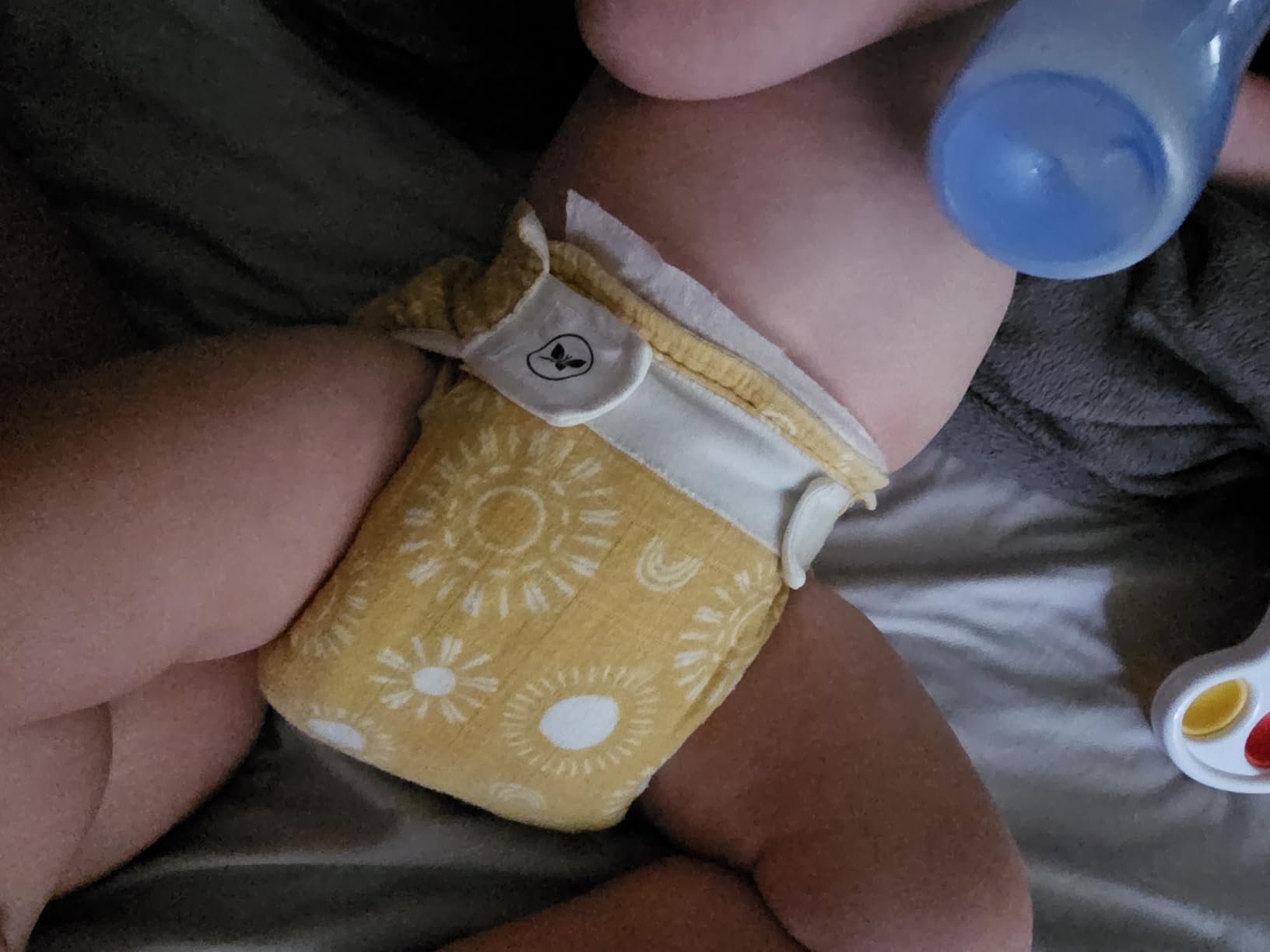 Honest Hybrid Cloth Diaper Covers with Pocket-Sling, Small (8-15 lbs), Stops Nighttime Leaks, Use with Boosties Disposable Diaper Pad or Reusable Insert, 3 Pack of Cotton Muslin Covers customer photo 2