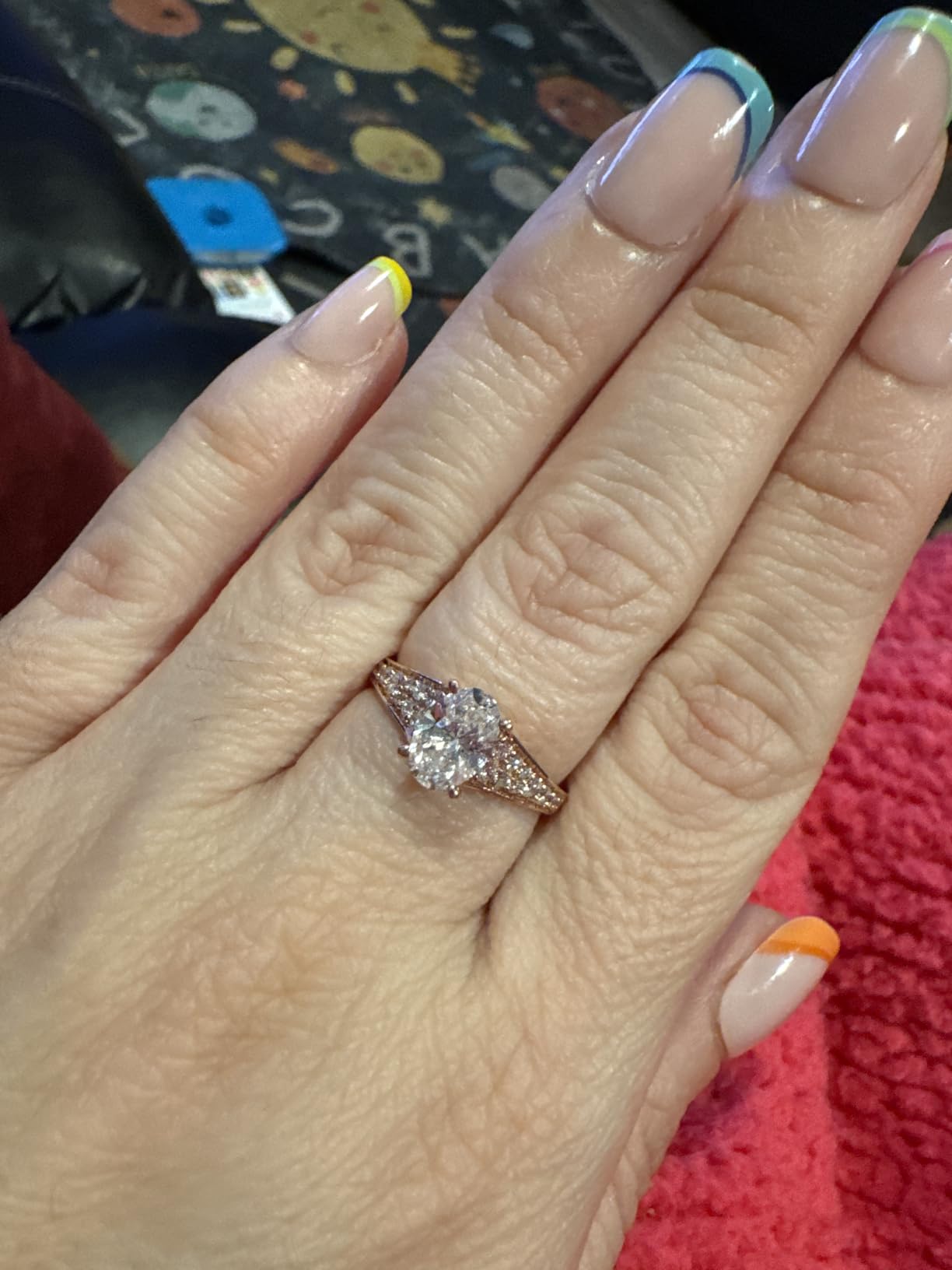 Houston Diamond District 1 to 5 Carat Oval Shape LAB GROWN Diamond Vintage Engagement Ring Wedding Ring for Women (Color D-E Clarity VS1-VS2) customer photo 2