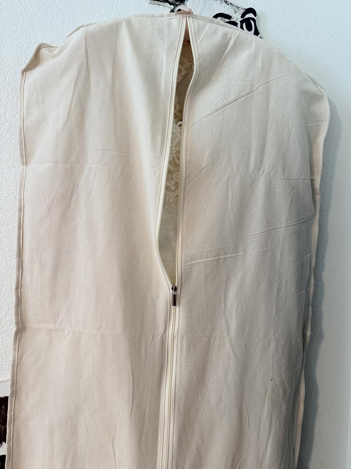 100% cotton canvas garment bags for closet storage and travel suit bags for clothes, coats, jackets, shirts, dresses suit garment cover for hanging clothes storage (24''x40'') customer photo 2