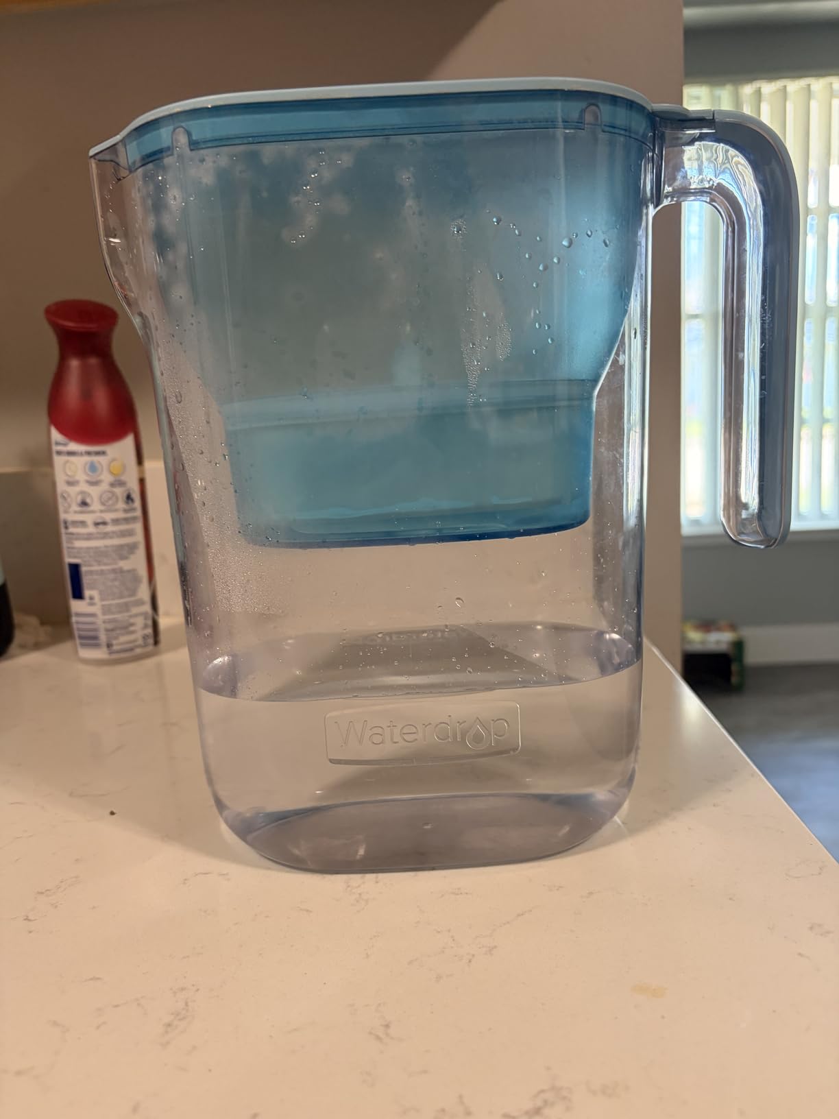 Waterdrop PT-05B-L Water Filter Pitcher, 7-Cup, NSF Certified, 200-Gallon Long-Life Filter Purifier, Reduces Chlorine and PFOA/PFOS, for Countertop, Replaces 6,400 Plastic Water Bottles a Year, Blue customer photo 2