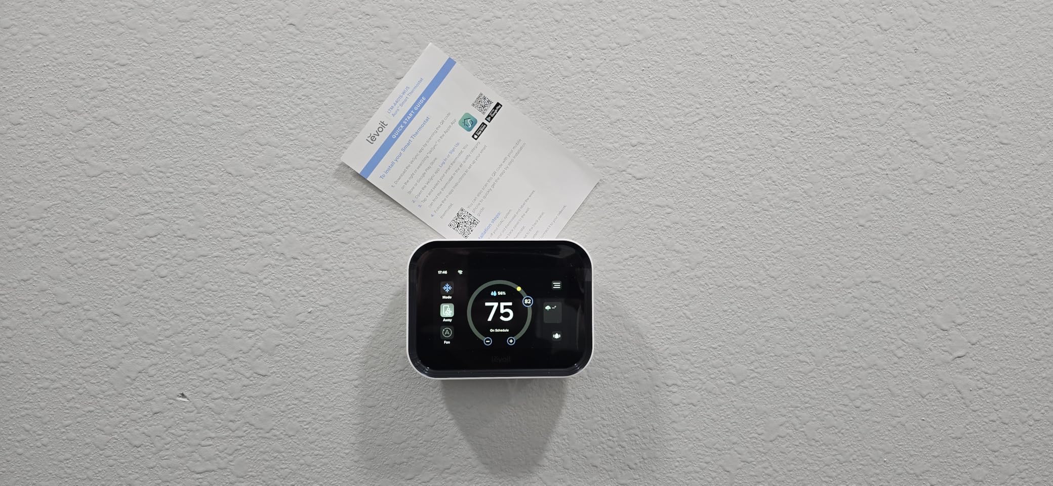 LEVOIT Smart Thermostat for Home, WiFi Programmable Digital Thermostat, Works with Alexa and Smart Sensor, Energy Saving, Large Touch Screen, C-Wire Adapter Included, DIY Install, Aura 400S, White customer photo 1