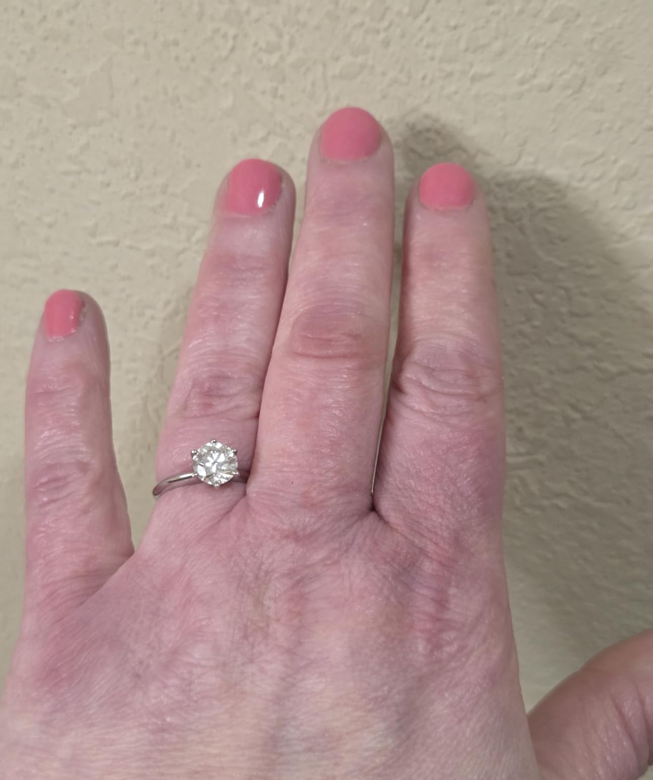 1 to 6 Carat 14K White Gold Round Shape LAB GROWN Solitaire IGI CERTIFIED Diamond Engagement Ring (E-F Color VS2-SI1 Clarity) customer photo 1