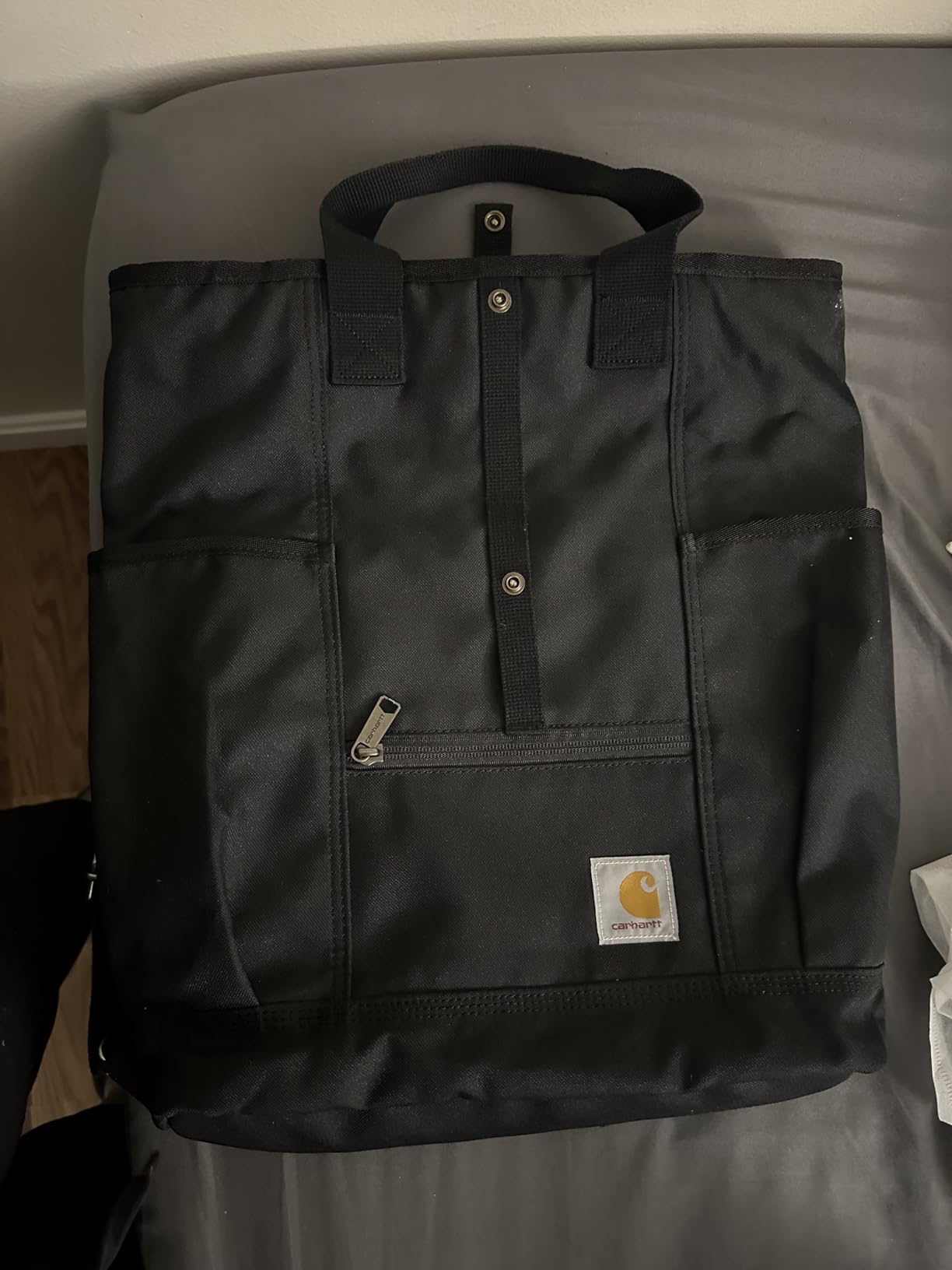 Carhartt Convertible Backpack Tote Bag, Durable with Adjustable Backpack Straps and Laptop Sleeve, Convertible Backpack Tote (Black) customer photo 1