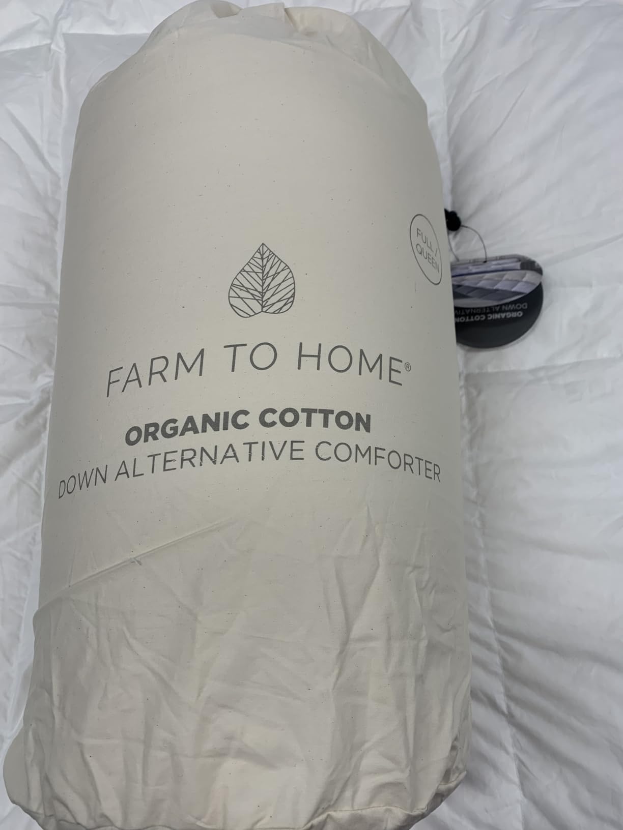 Farm To Home Luxury Comforter Organic Cotton All Season Fluffy Lightweight Down Alternative Machine Washable Comforter for Bedroom, Full/Queen, Navy customer photo 1