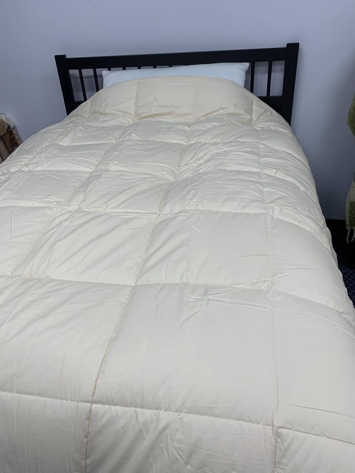 Farm To Home Luxury Comforter Organic Cotton All Season Fluffy Lightweight Down Alternative Machine Washable Comforter for Bedroom, Full/Queen, Navy customer photo 2