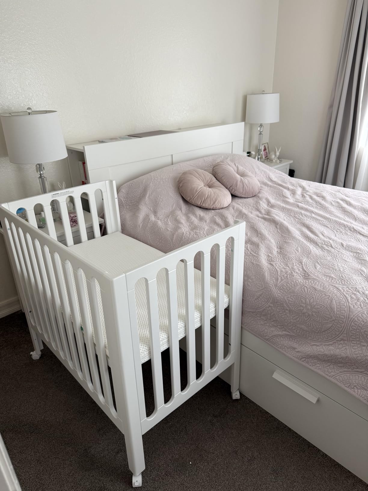 Newton Baby Galileo Mini Crib with Wheels, Chestnut customer photo 1