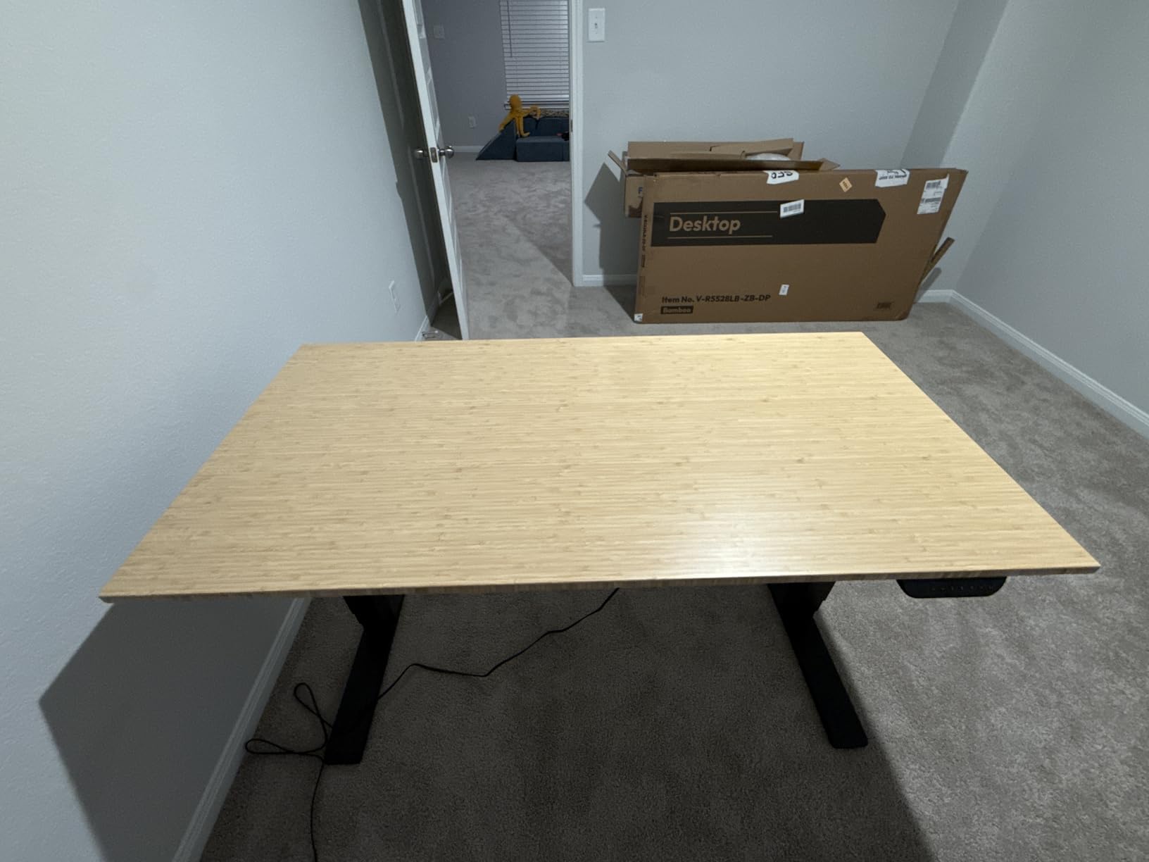 FLEXISPOT E6 MAX Bamboo 55x28 Inch Dual Motor 3-Stage Heavy Duty Standing Desk, 330lbs Weight Capacity, Height Adjustable Desk w/Cable Management & Wheels (Solid Bamboo Desktop + Black Frame) customer photo 1