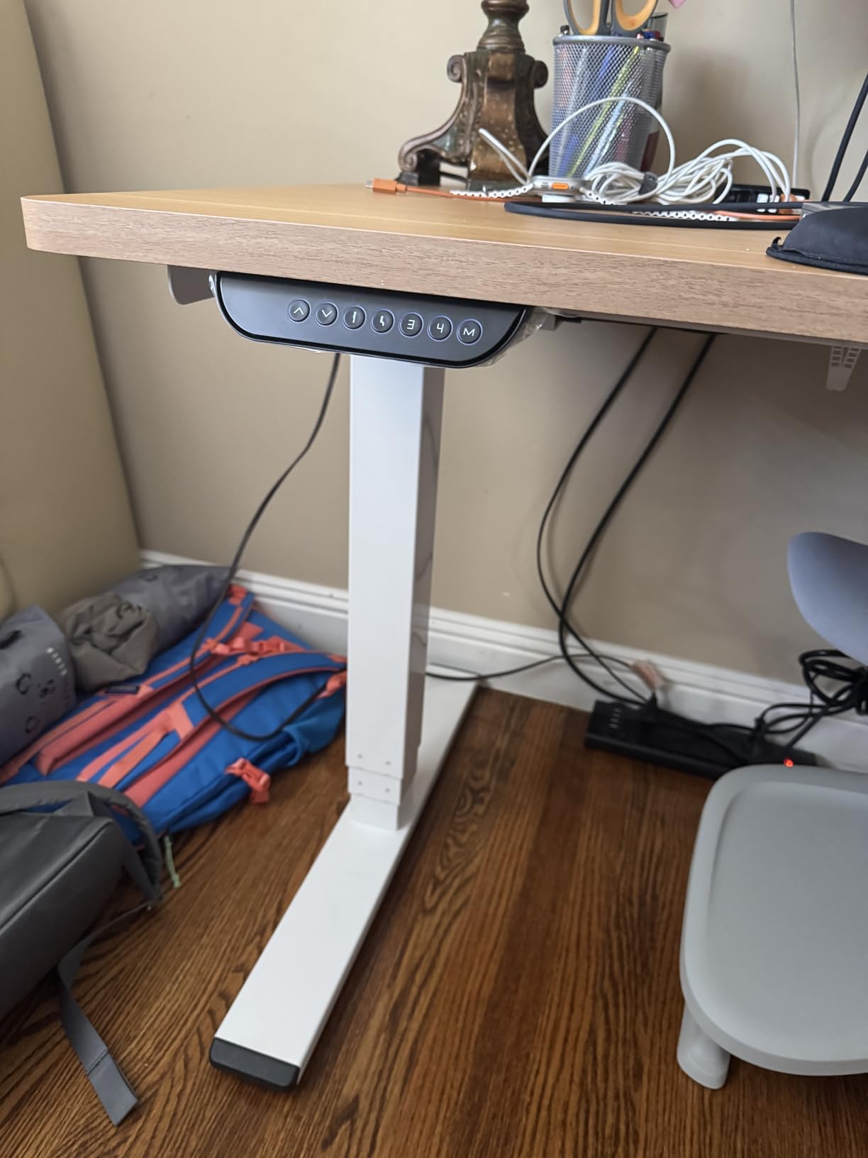 FLEXISPOT E6 MAX Dual Motor 55x28 Inch 3-Stage Heavy Duty Standing Desk, 330lbs Weight Capacity, Height Adjustable Desk w/Cable Management & Wheels (Seamless White Desktop + White Frame) customer photo 2