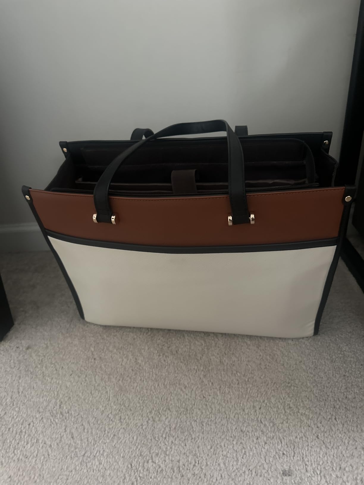 LOVEVOOK Laptop Bag for Women, 15.6'' Laptop Tote Purse 2-in-1 Professional Work Bag Business Briefcase with Clutch Purse, Waterproof Leather Computer Handbag for Teacher Office Travel customer photo 2
