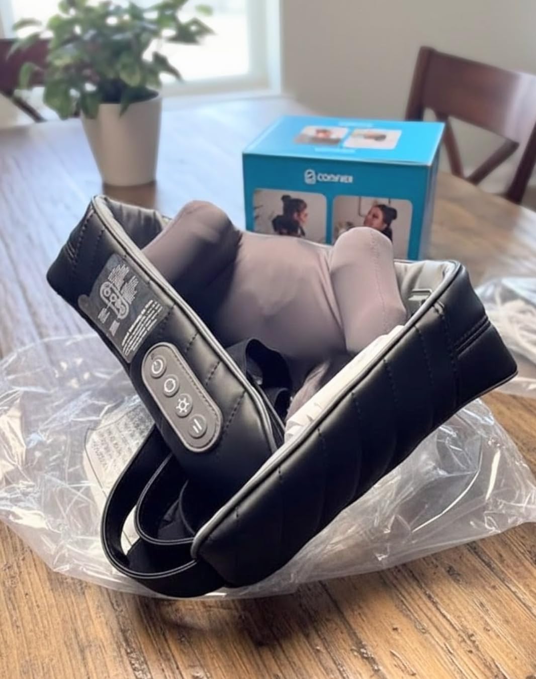 COMFIER Cordless Neck Massager with Heat, 4D Kneading Shiatsu Neck and Shoulder Massager Deep Tissue, Hands-Free Straps, FSA Eligible HSA, Father Day Gift for Dad customer photo 2
